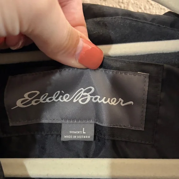 Eddie Bauer Black Quilted Coat with Faux Fur Hood - Picture 2 of 16